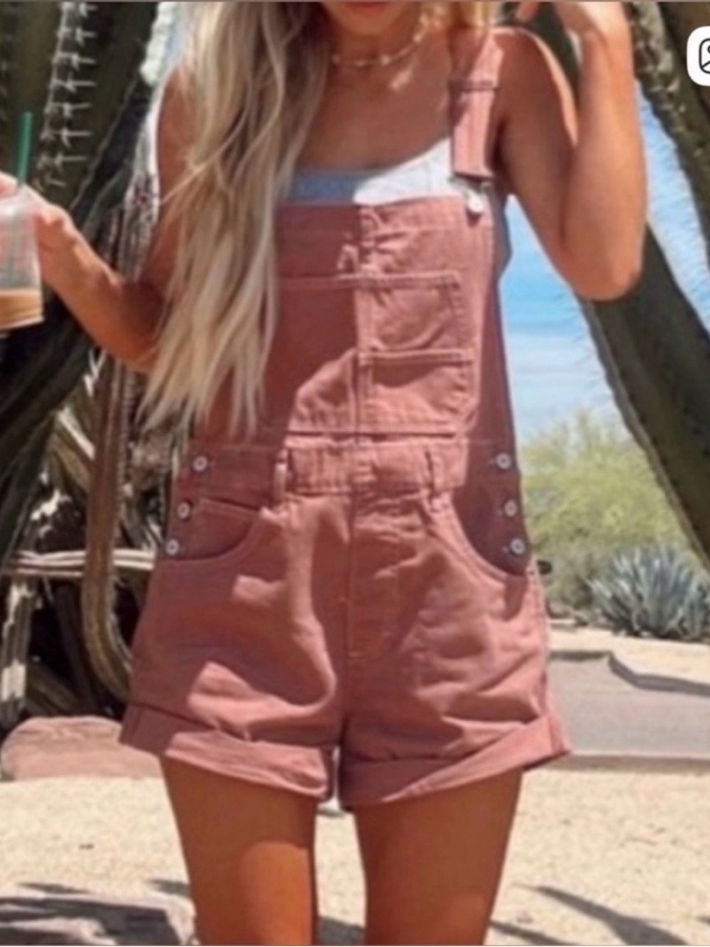 Women's Rose Pink Denim Short-stalls - Picture 2 of 9